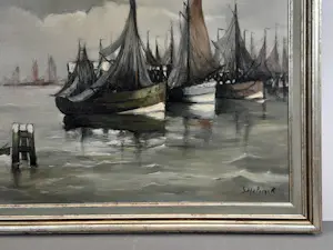 Gustave Helinck - Impressionistisch Zeezicht met Zeilboten kopen? Bied vanaf 575!