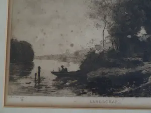 C.L. Dake - Ets naar een schilderij van Jean-Baptiste Corot, Landschap – ingelijst - ca 1890 kopen? Bied vanaf 25!