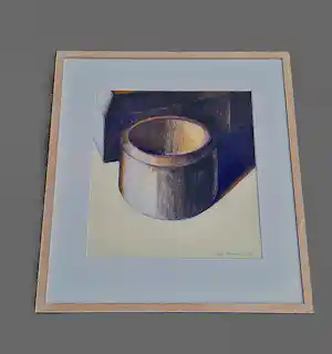AcheterArdi Brouwer - een in 1995 gemaakt pastelkrijt "stilleven met blauwe pot" in mooie lijst? Enchérissez de 46!