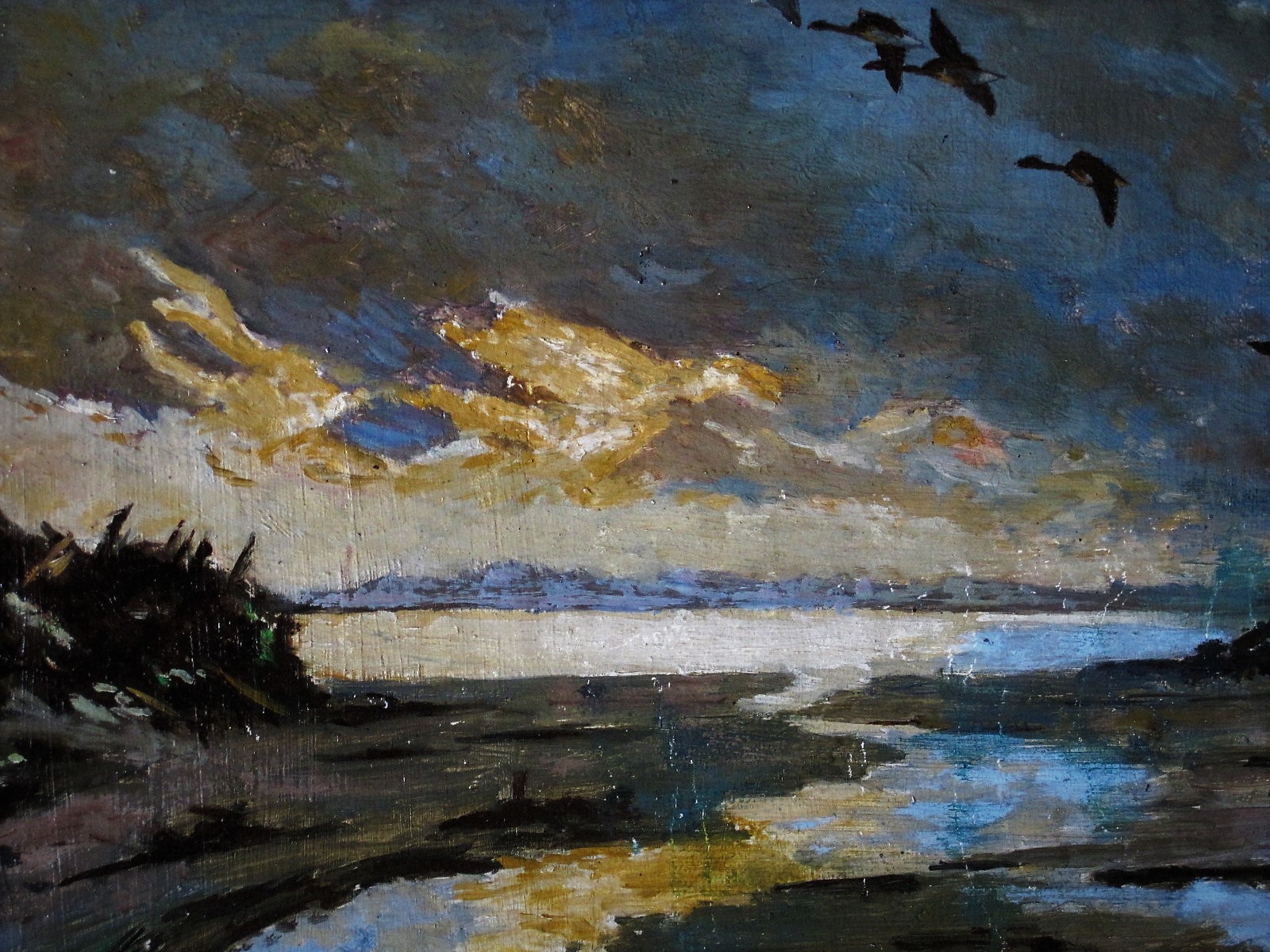 Jo Schrijnder - "opvliegende eenden bij invallende zomeravond" kopen? Bied vanaf 1!