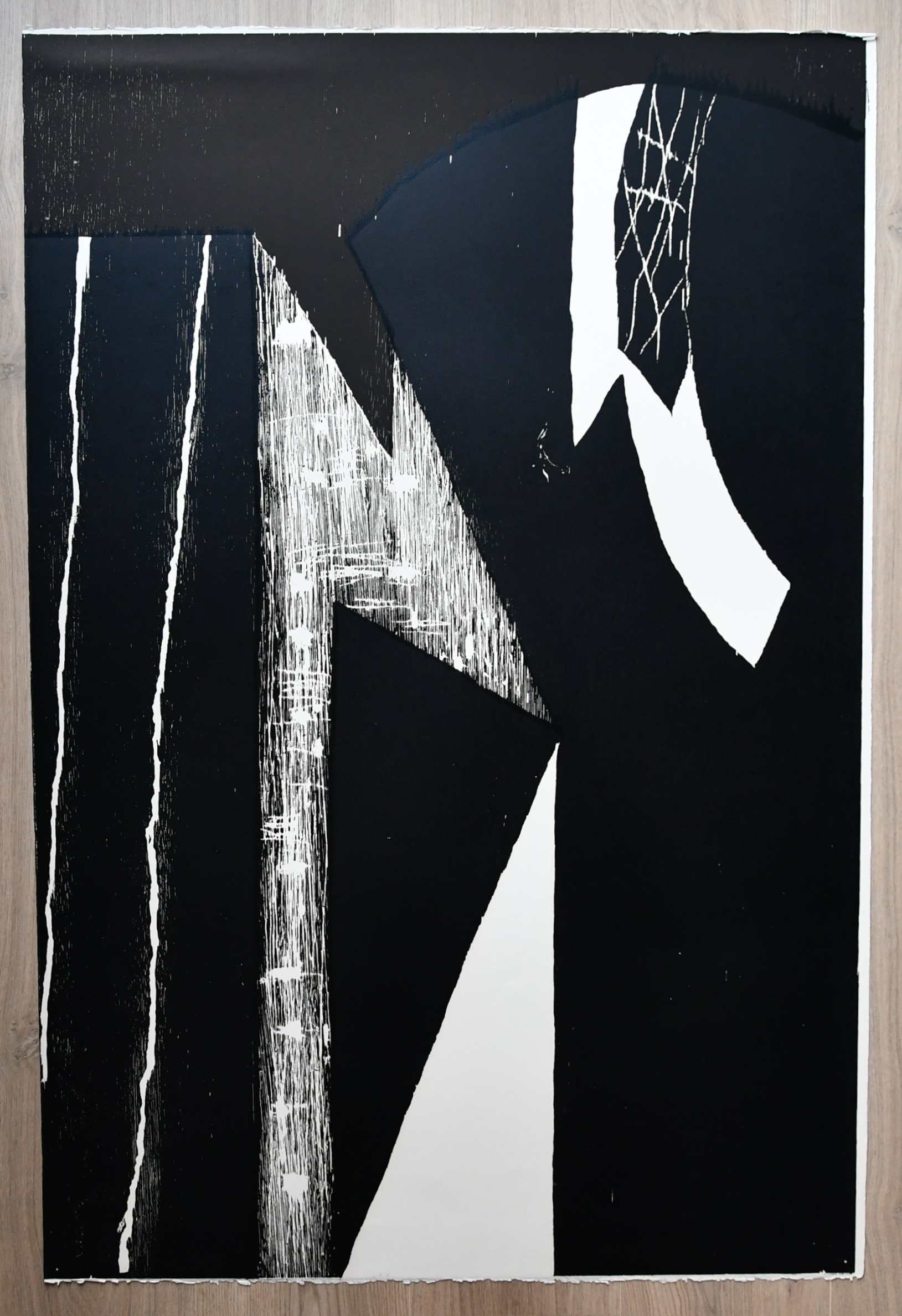 Guillaume Le Roy - Guillaume Le Roy # COMPOSITIE # groot formaat houtsnede, 1984, mint kopen? Bied vanaf 95!