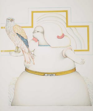 Jorg Reme - Litho, Vrouw en vogel kopen? Bied vanaf 20!
