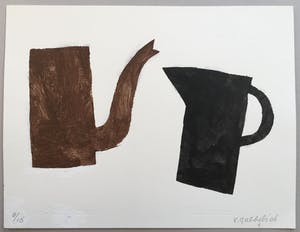 Klaas Gubbels - sjabloondruk 'Stilleven in Bruin en Zwart’ - 2006 - oplage 16 ex. kopen? Bied vanaf 285!