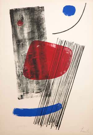 Berto Lardera - Litho uit de porftolio Documenta Geigy. Das Unbehagen in der Kunst (1965) verkocht voor € 70!