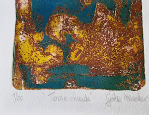 Gertie Mesker - 1971 handgekleurde reliëfdruk "terre Chaude" potloodgesigneerd bep. oplage (50) kaufen? Bieten Sie von 38!