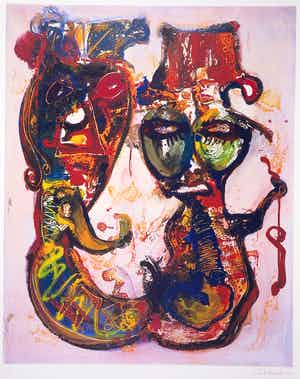 Jan te Wierik - Zeefdruk, Zonder titel verkocht voor € 50!