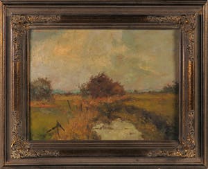 Roelof Wildeboer - Olieverf op paneel, Hollands landschap - Ingelijst kopen? Bied vanaf 40!