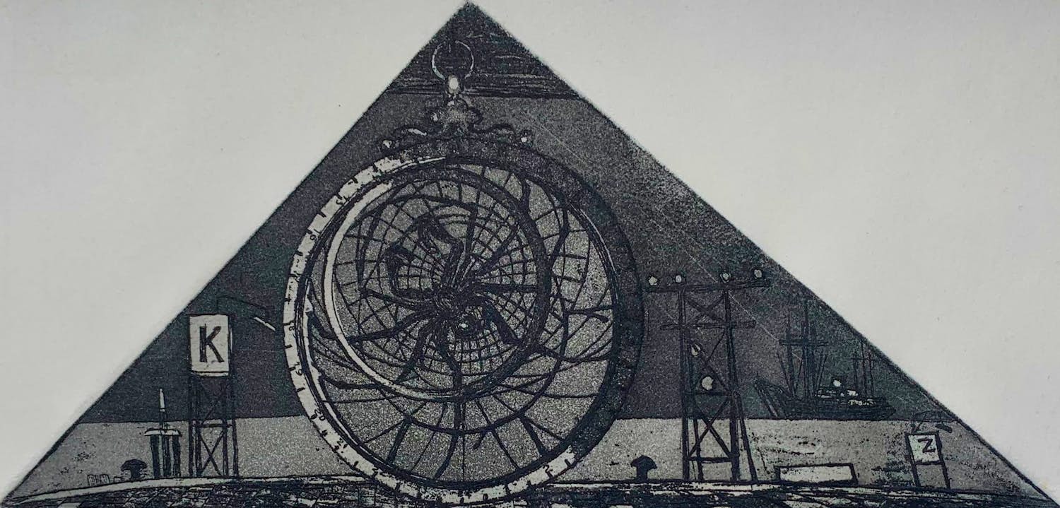 Jos van den Berg - Ets: oude weerkundig instrument - 1968 kopen? Bied vanaf 49!