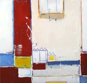 Ron van der Werf - Handbewerkte zeefdruk gelijmd op kunststof op doek, City (met ophangsysteem) verkocht voor € 1!