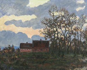 Jan Dekker - Olieverf op doek, Boerderij, Ingelijst kopen? Bied vanaf 1!