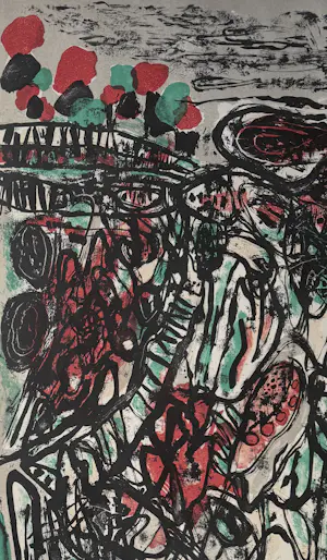 Corneille - handgesigneerde kleurenlitho | 'Le désert fleuri' | 1963 (INGELIJST) kopen? Bied vanaf 600!