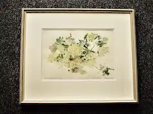 Maria Hofker - Rueter - Bijzonder mooi ingelijste impress. Aquarel "Trequanda 1989" verkauft für € 138!