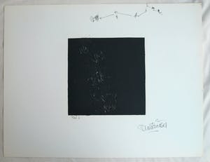 René Klinkers - Drukinkt / acrylverf , Zwart vierkant , “René II” - gesigneerd kopen? Bied vanaf 25!