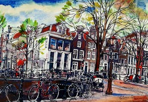 Elena Polyakova - Spiegel gracht in Amsterdam kopen? Bied vanaf 45!