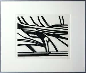 Paul Overhaus - Houtsnede, Boven het wad 10 - Ingelijst verkocht voor € 35!