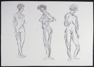 Jan Sluijters (jr.) - Krijttekening, Drie kanten kopen? Bied vanaf 1!