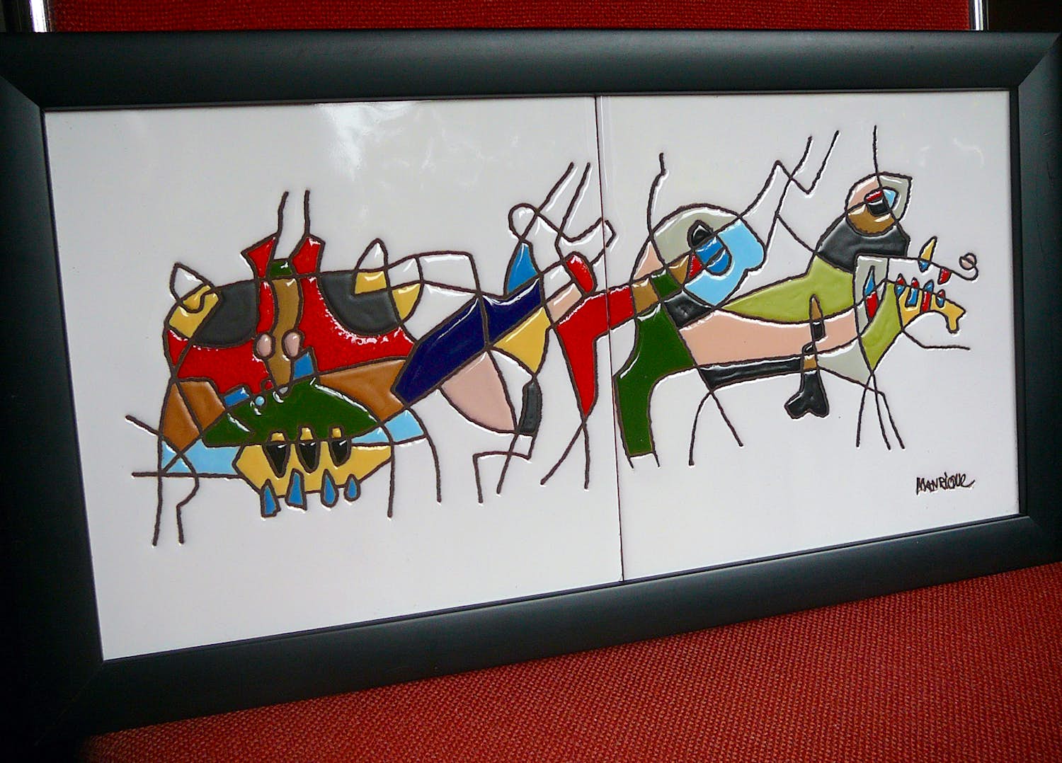 Cesar Manrique - Spanish bulls -tegeltableau- kopen? Bied vanaf 75!