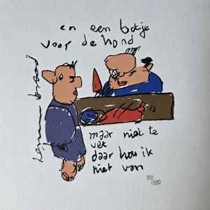 Herman Brood - Zeefdruk - Botje voor de Hond - 350 ex. kopen? Bied vanaf 59!