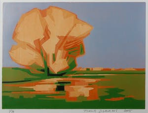 Frank Dekkers - Houtsnede, Lente Kersbergse veer - Ingelijst kopen? Bied vanaf 70!