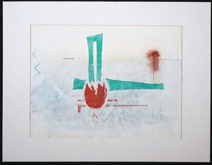 Jacques van Dorst - Gemengde techniek op geschept papier, Interieur met tulp kopen? Bied vanaf 1!