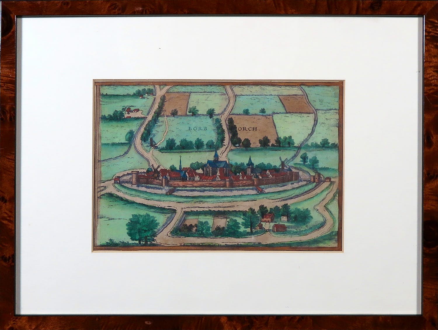 Niet of onleesbaar gesigneerd - Ingekleurde gravure, Borborch kopen? Bied vanaf 1!