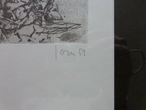 Asger Jorn - COBRA FIGUUR / ZW-W ETS / 53x43cm / KADER / SIG / 1959 kopen? Bied vanaf 475!