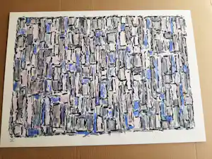 Jan Wolkers - Zeefdruk Winterbeeld VI + gedicht + foto van Jan Wolkers verkocht voor € 160!