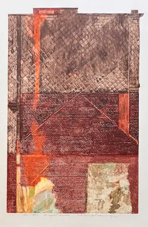 Buy Miki Van der Eecken - Kleurets aquatint - Miki Van Der Eecken - "GEVEL 5" - 1/50 - 1974? Bid from 75!