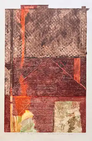 Miki Van der Eecken - Kleurets aquatint - Miki Van Der Eecken - "GEVEL 5" - 1/50 - 1974 kopen? Bied vanaf 75!