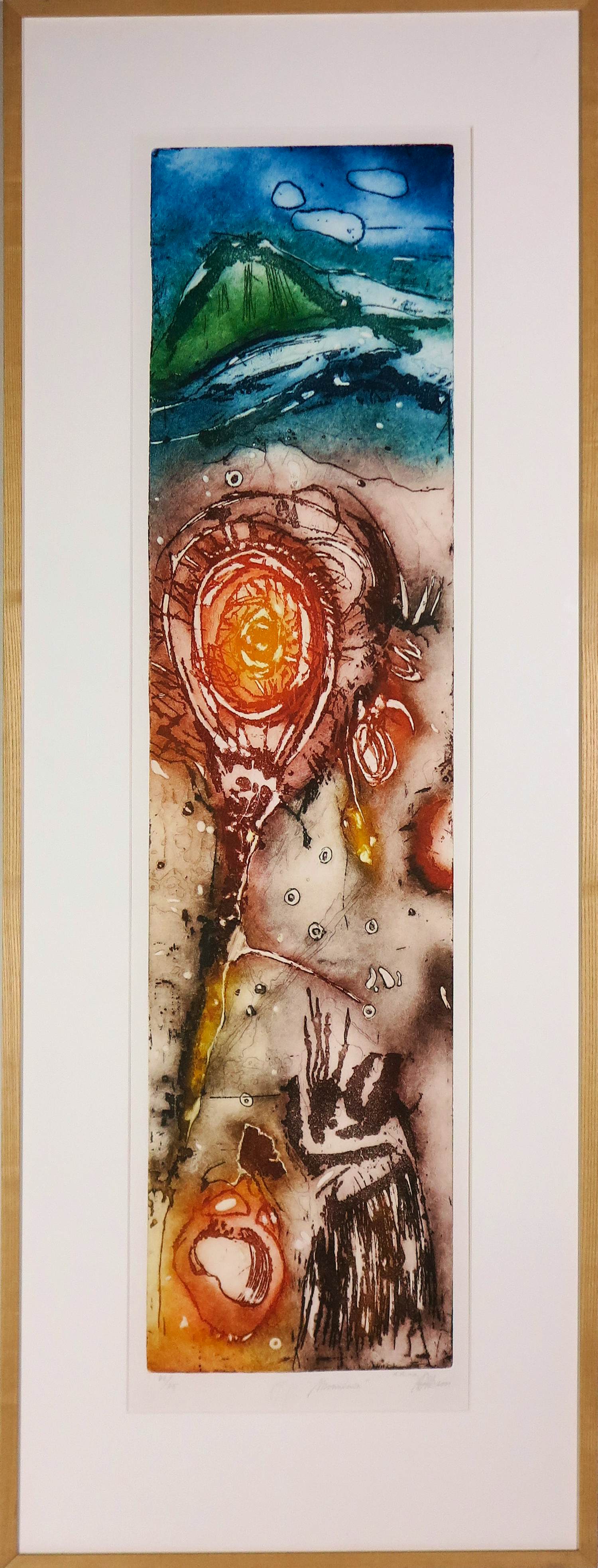 Ad Arma - Ets, Mountain - Ingelijst (Zeer groot) verkocht voor € 200!