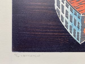 Willem de Vries - Houtsnede - 'Settlement' - 1999 (Kleine oplage) kopen? Bied vanaf 70!