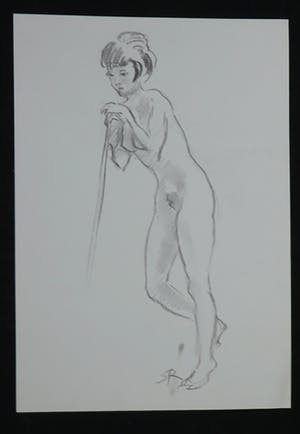 Jan Sluijters (jr.) - Tekening, Leunend naakt kopen? Bied vanaf 40!