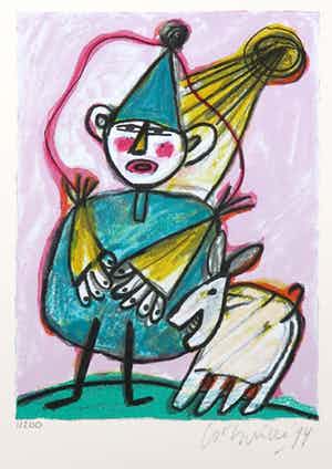 Corneille - Litho, Pierrot verkocht voor € 1!