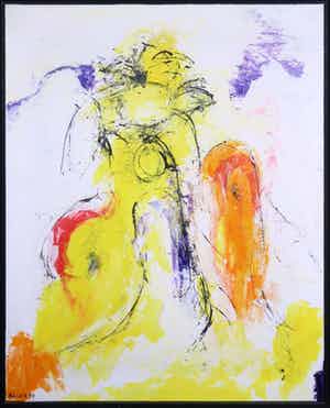 Menno Bauer - Acryl op doek, Geen zomer meer voor mij - Ingelijst verkocht voor € 150!