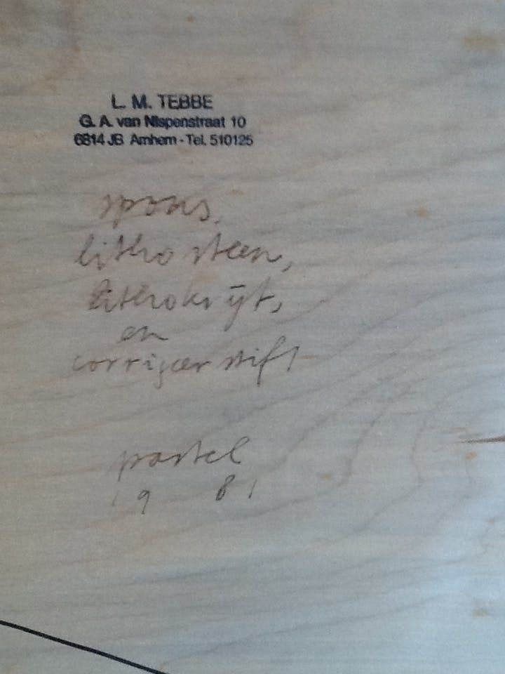 Leon Tebbe - Leon Tebbe, pasteltekening, 1981 ingelijst kopen? Bied vanaf 40!