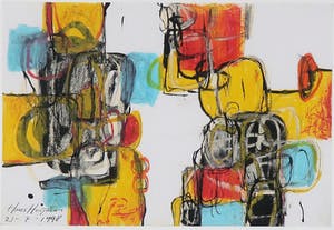 Hans Heijman - Gemengde techniek op papier, Maakbaarheid kopen? Bied vanaf 1!