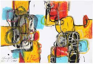 Hans Heijman - Gemengde techniek op papier, Maakbaarheid verkocht voor € 1!