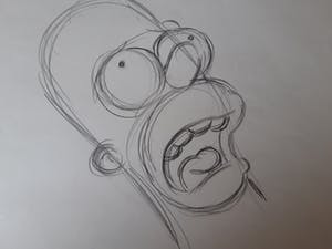 Matt Groening - originele productie tekening, The Simpsons, Homer, ingelijst + certificaat kopen? Bied vanaf 190!