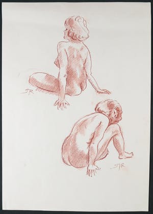 Jan Sluijters (jr.) - Potlood op papier, Zittend naakt kopen? Bied vanaf 1!