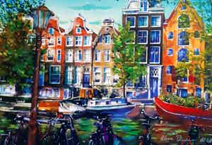 Elena Polyakova - Elena Polyakova - EL-VA - Een gracht in Amsterdam verkocht voor € 89!