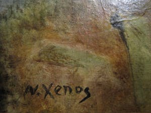 Nikos Xenos - Grieks impressionist - olieverf - "Op weg naar Kos aan Egeïsche Zee" gesigneerd kopen? Bied vanaf 10!