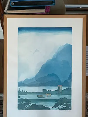 Sjoerd Bakker - Oriëntaals landschap, Kleurenets, 1982, 10/30 kaufen? Bieten Sie von 30!