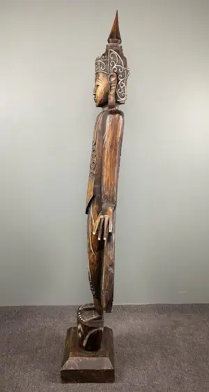 Niet of onleesbaar gesigneerd - Staande houten Boedhha - 175cm kopen? Bied vanaf 1!