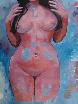 Peter Klashorst - Acrylverf op doek , “Naakt” – GROOT - 2017 – 122 x 94 cm kopen? Bied vanaf 350!