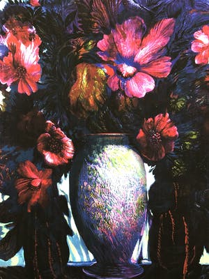 Ernst Fuchs - großes blaues Blumenbouquet kopen? Bied vanaf 100!