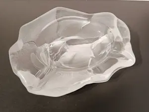 Val-Saint-Lambert - Brutalistisch sieradenschaaltje van mat kristal. kopen? Bied vanaf 64!