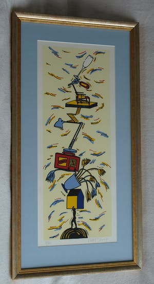 Hans Wap - Ingelijste zeefdruk , Nieuwe woning - 2007 – oplage 60 ex. kopen? Bied vanaf 45!