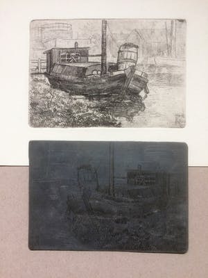 Han Krug - Drie originele etsplaten en afdruk 1919 kopen? Bied vanaf 50!