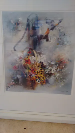 Willem Haenraets - Romantische voorstelling van een oude waterpomp met bloemen en vogels eromheen. kopen? Bied vanaf 30!
