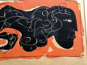 Pavel Husa - Abstract figuur, gesigneerd en ingelijst kopen? Bied vanaf 40!